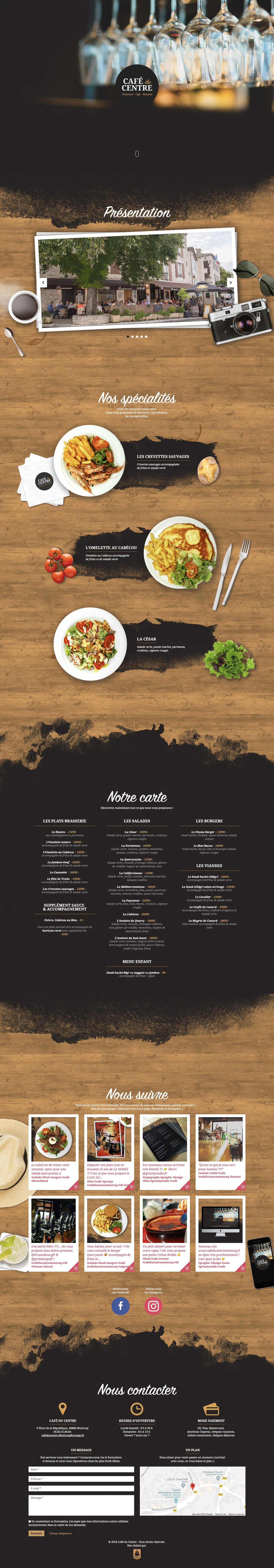 Cafe Du Centre Website Screenshot