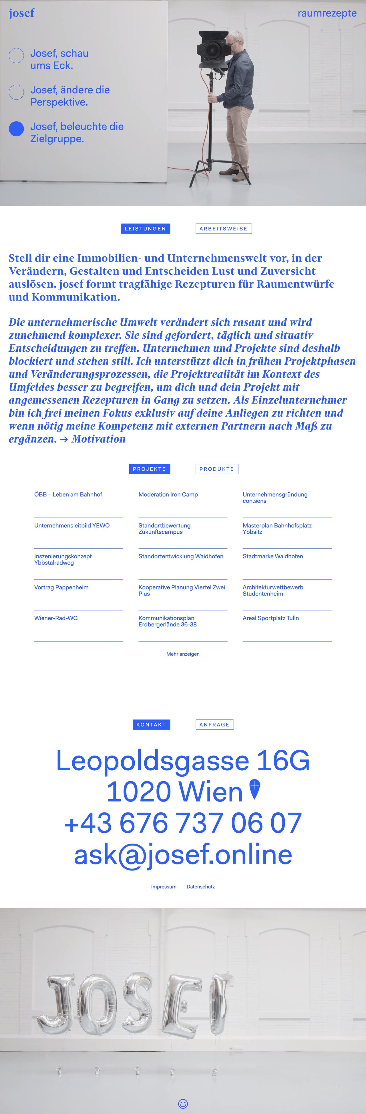Josef Lueger Website Screenshot