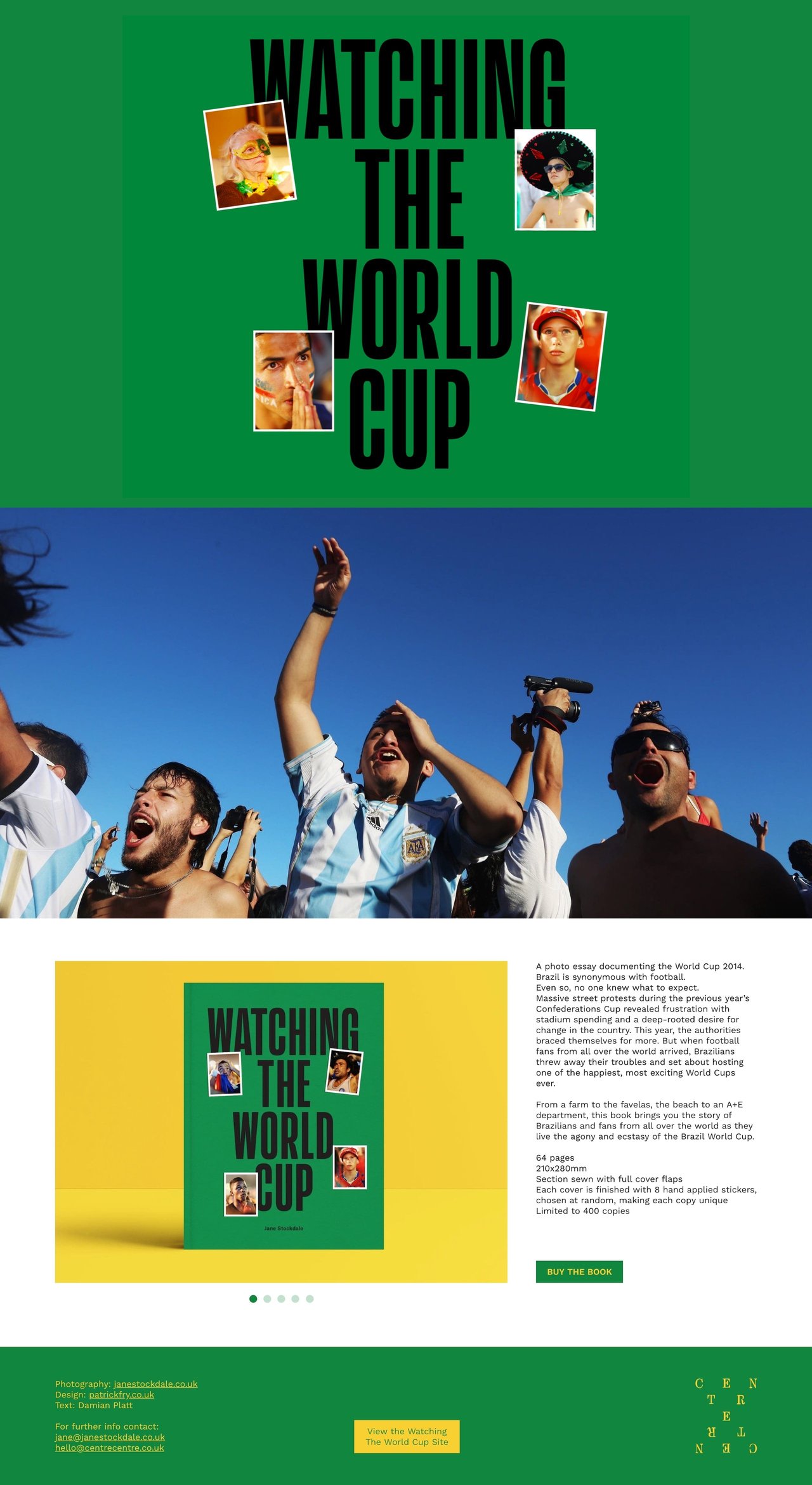 Watching The World Cup Book Website Screenshot