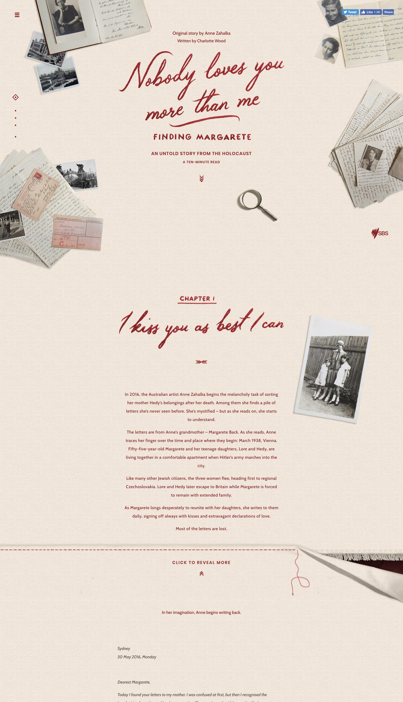 Nobody Loves You More Than Me: Finding Margarete Website Screenshot