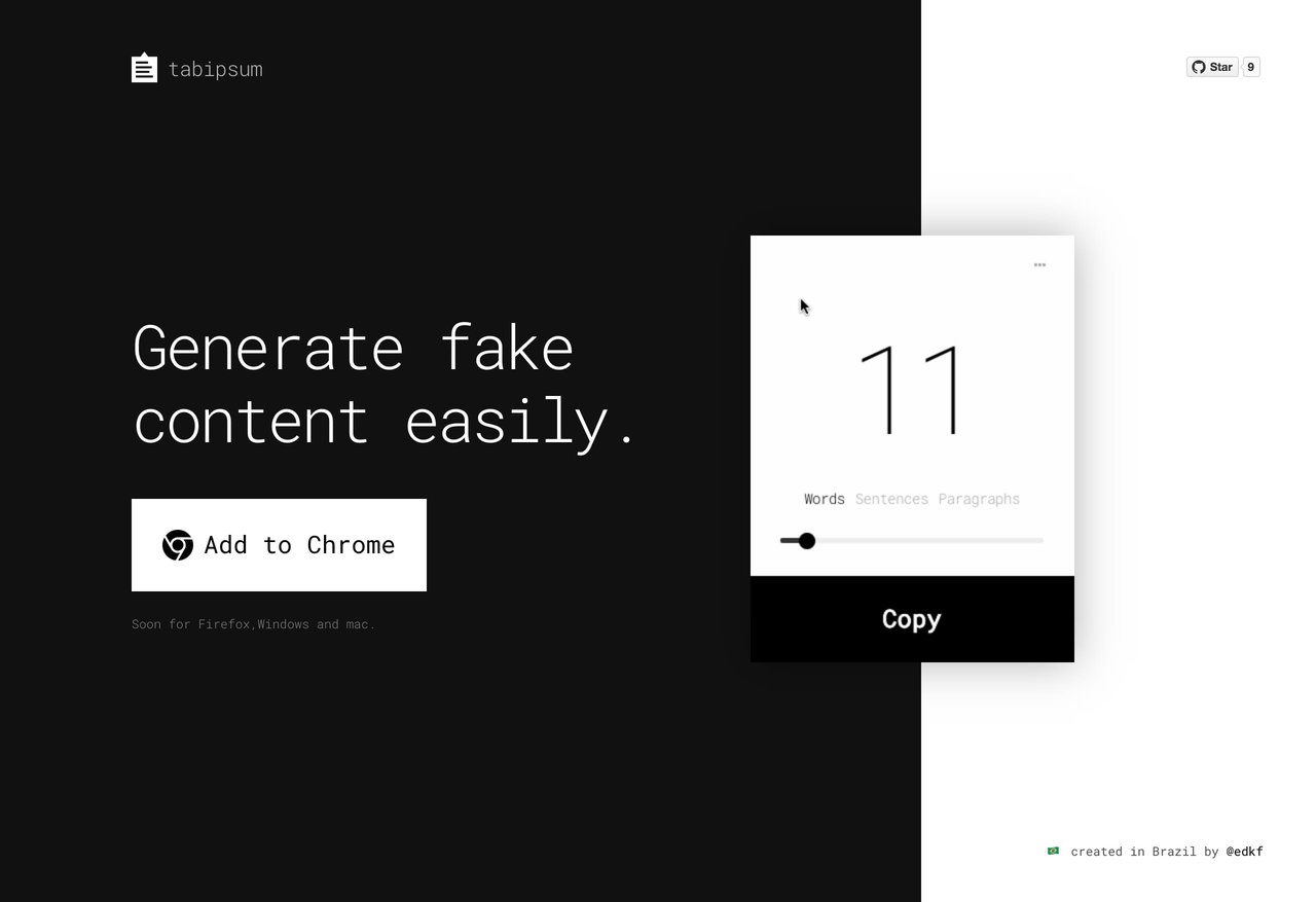 Tab Ipsum Website Screenshot