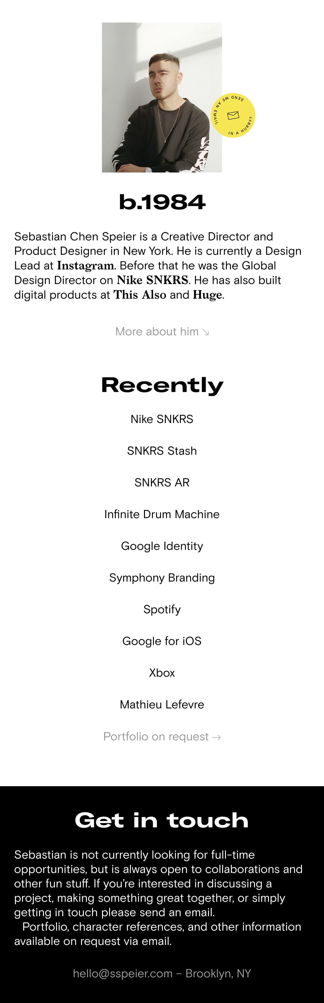 Sebastian Speier Website Screenshot