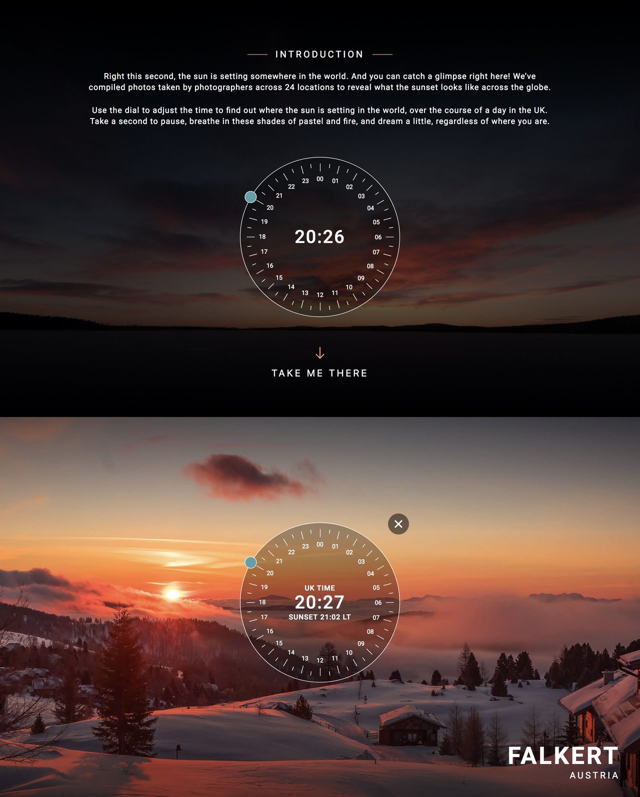 Sunsets Around the World Website Screenshot