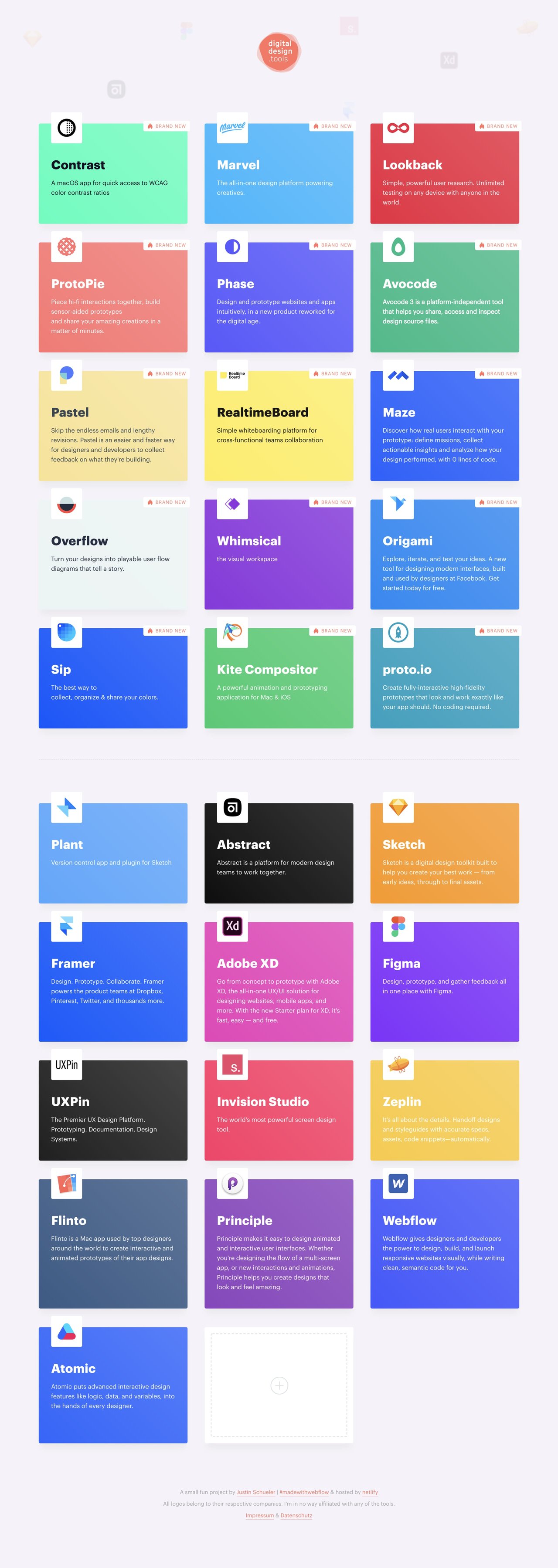 Digital Design Tools Website Screenshot