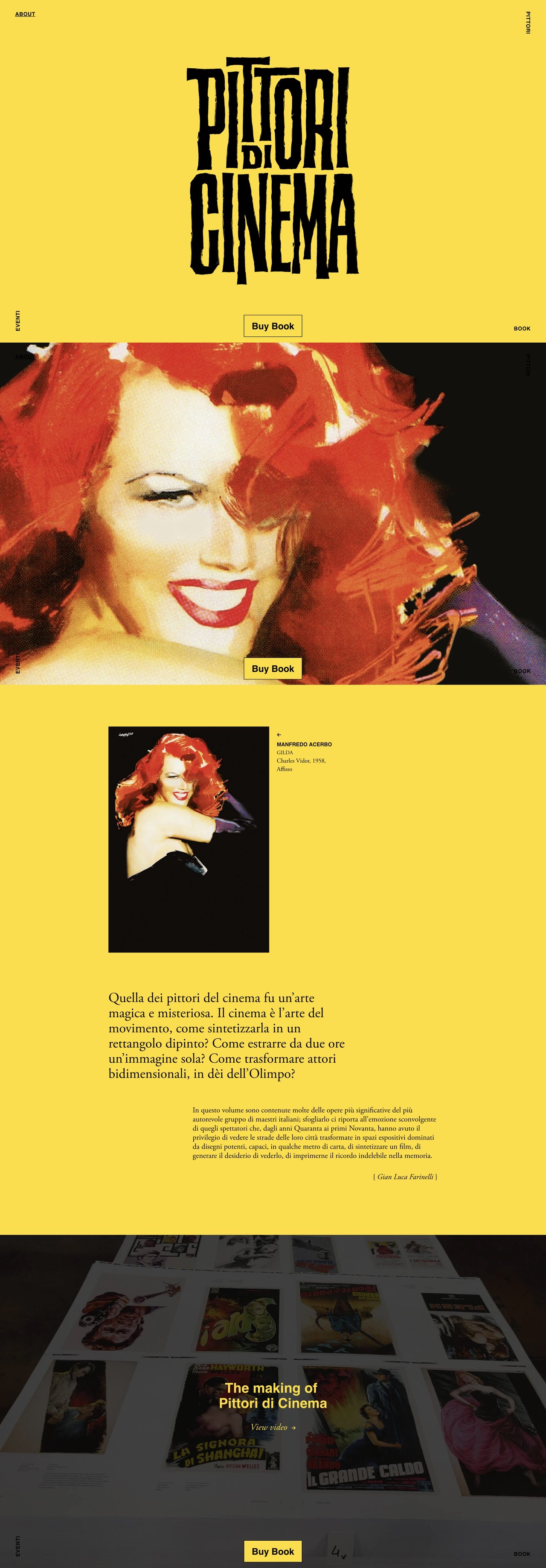 Pittori di cinema Website Screenshot