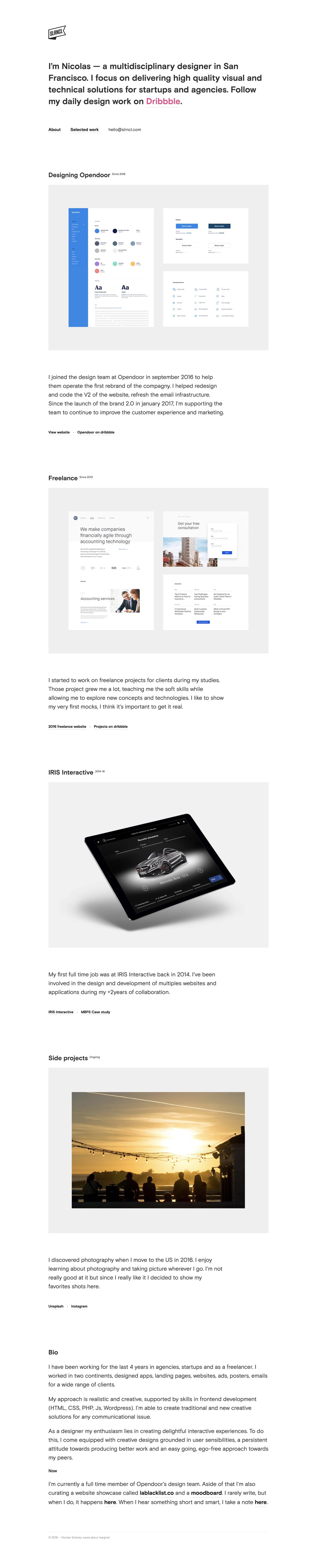 Nicolas Solerieu Website Screenshot