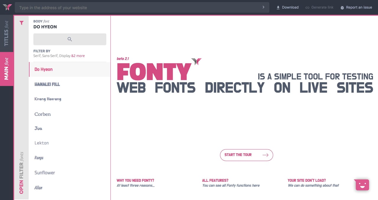 Fonty Website Screenshot