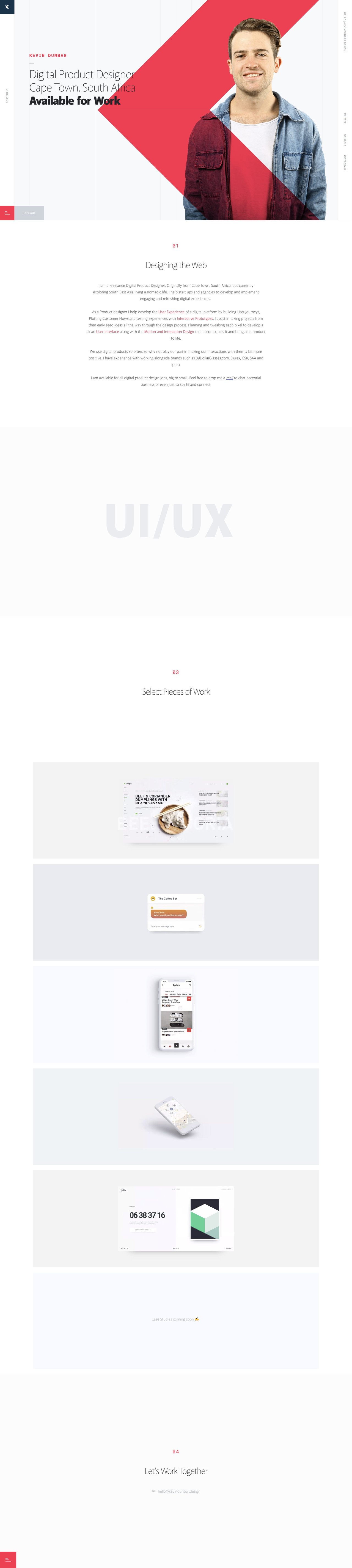 Kevin Dunbar Website Screenshot