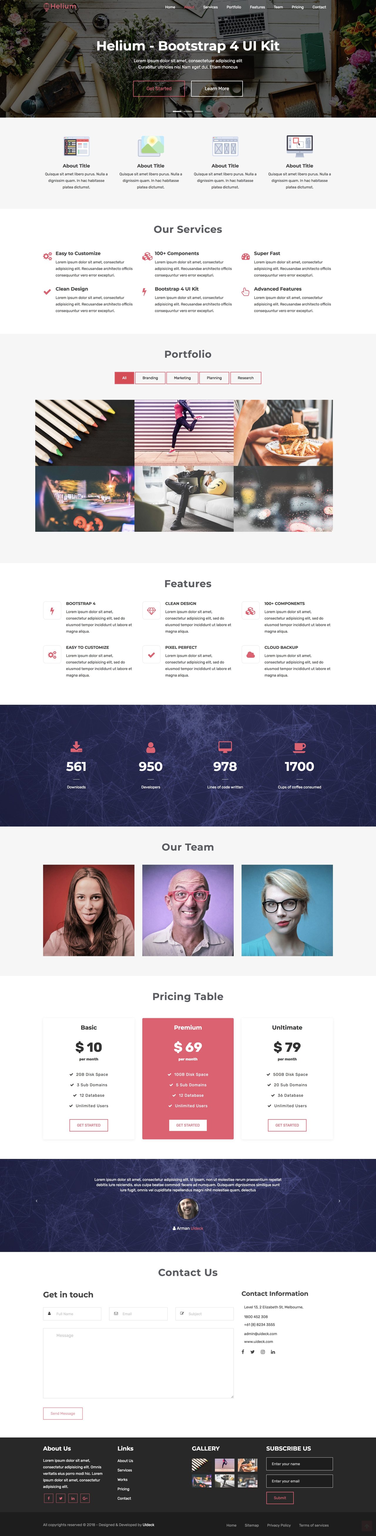 Helium Website Screenshot