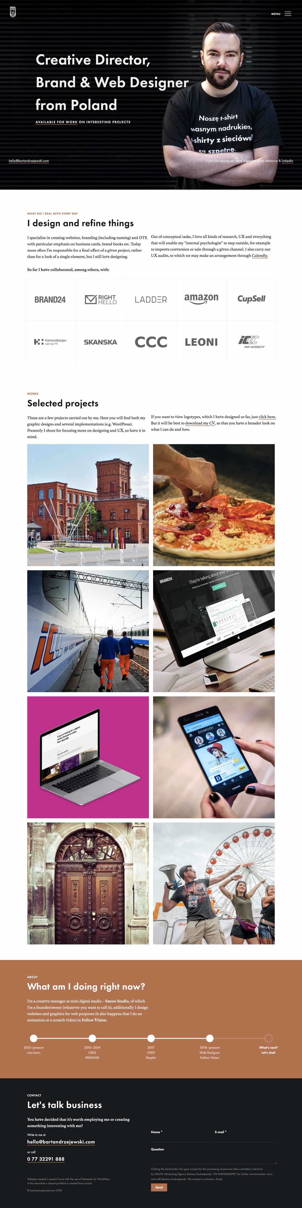 Bart Andrzejewski Website Screenshot