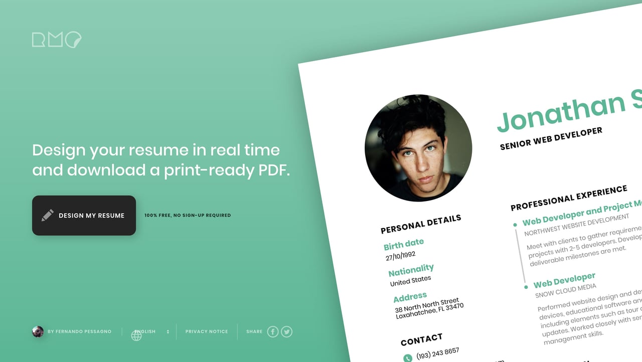 Résumé Maker Website Screenshot