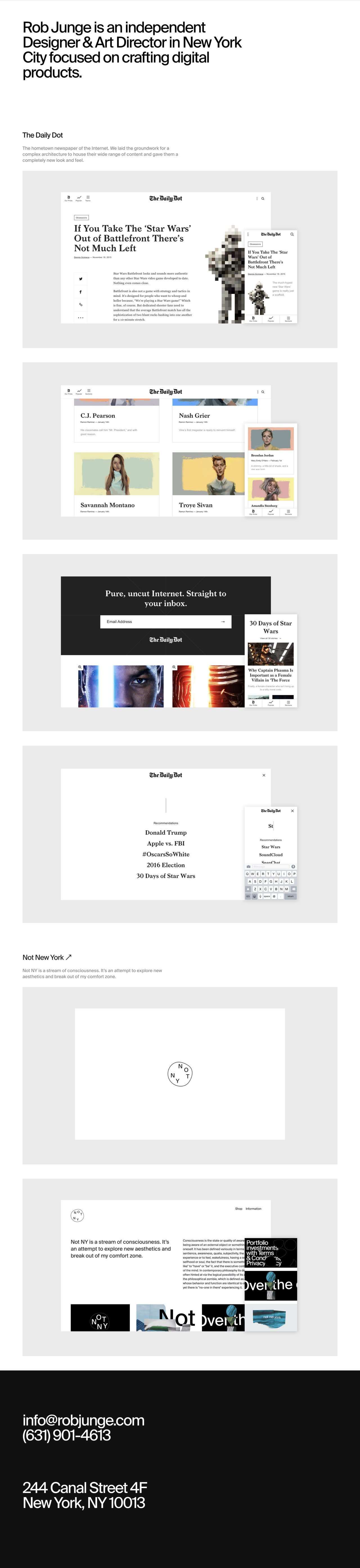 Rob Junge Website Screenshot