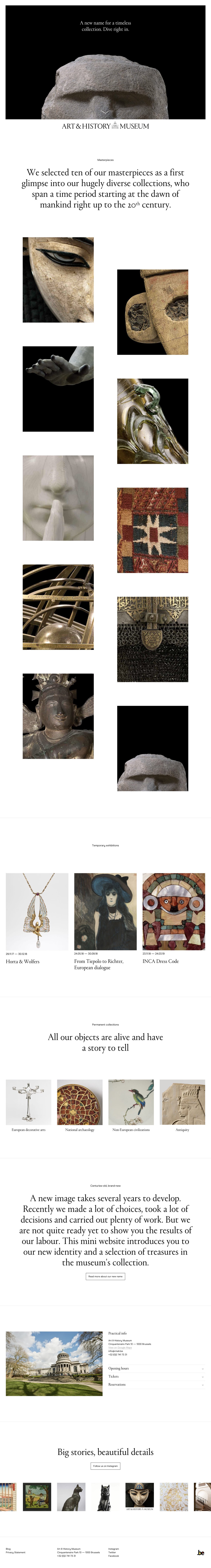 Art & History Museum Website Screenshot