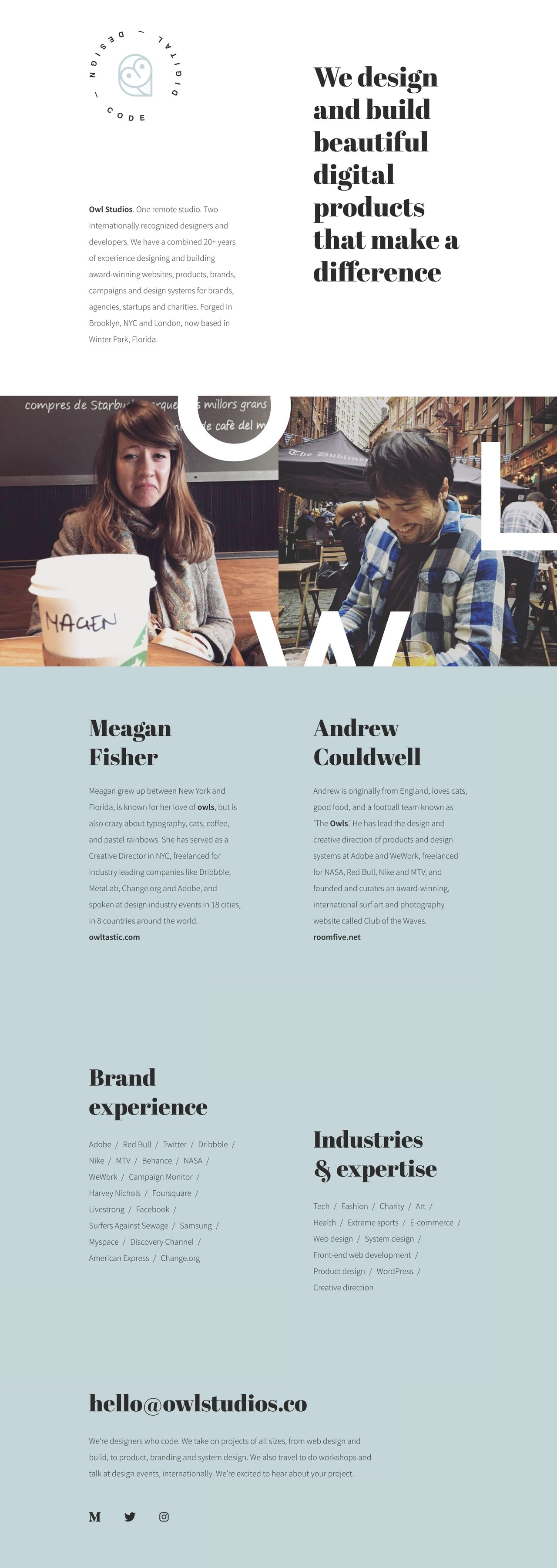 Owl Studios Website Screenshot