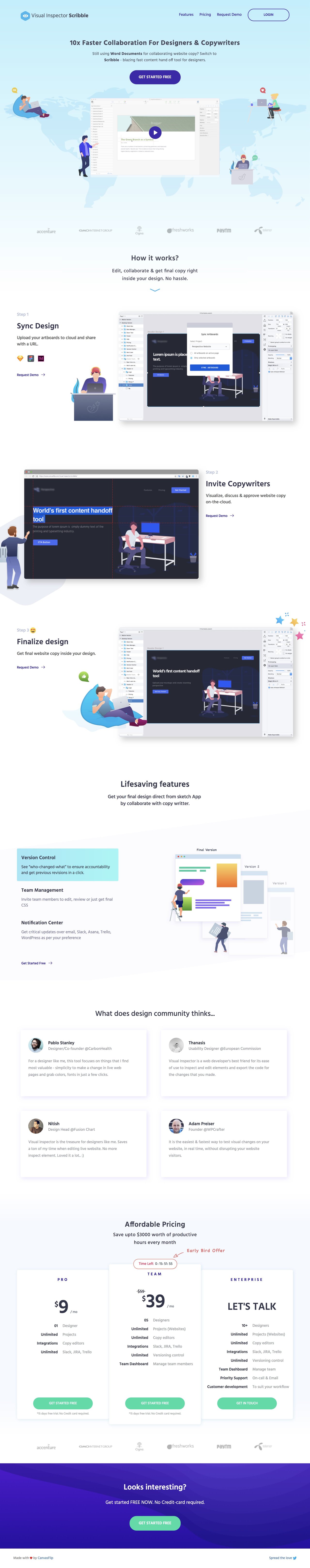 Visual Inspector Scribble Website Screenshot