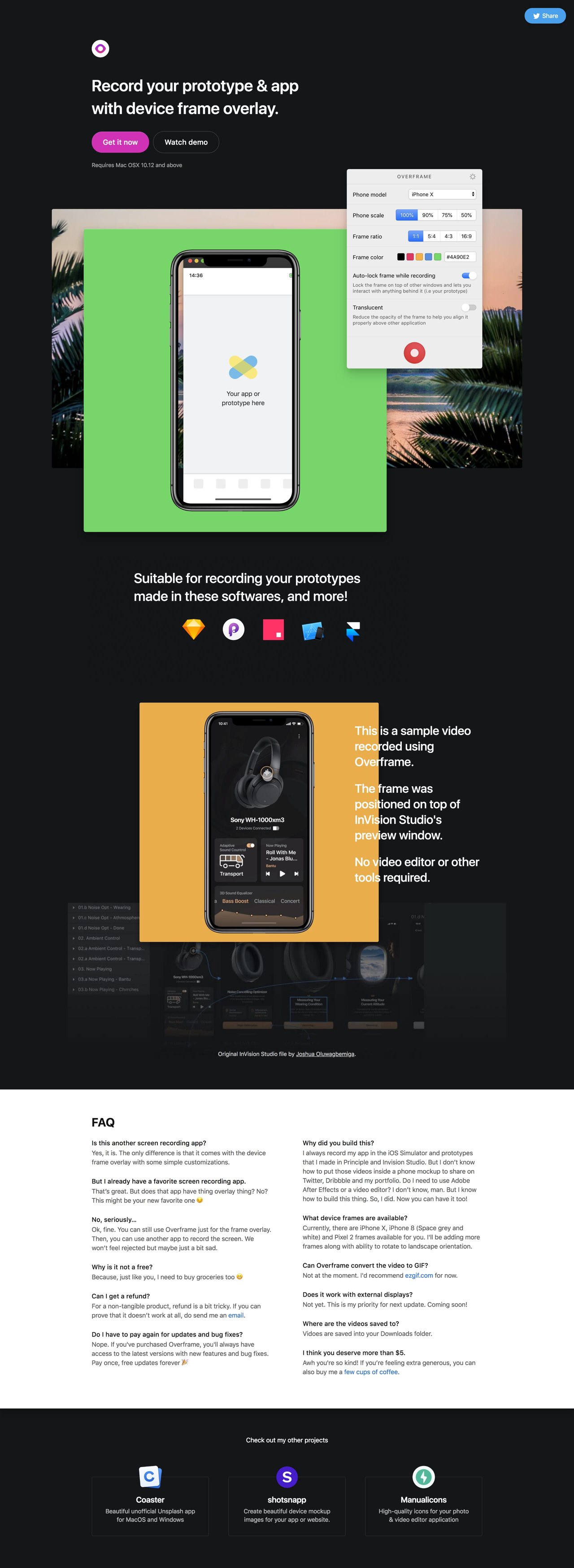 Overframe Website Screenshot
