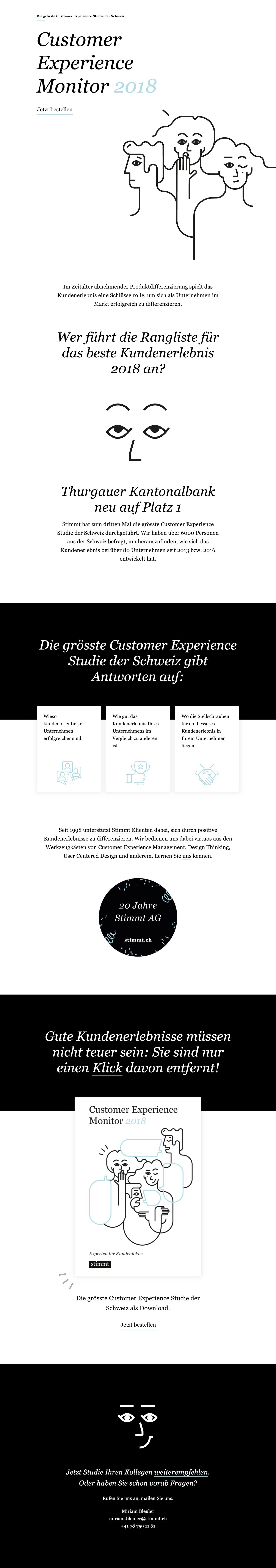 Customer Experience Monitor 2018 Website Screenshot