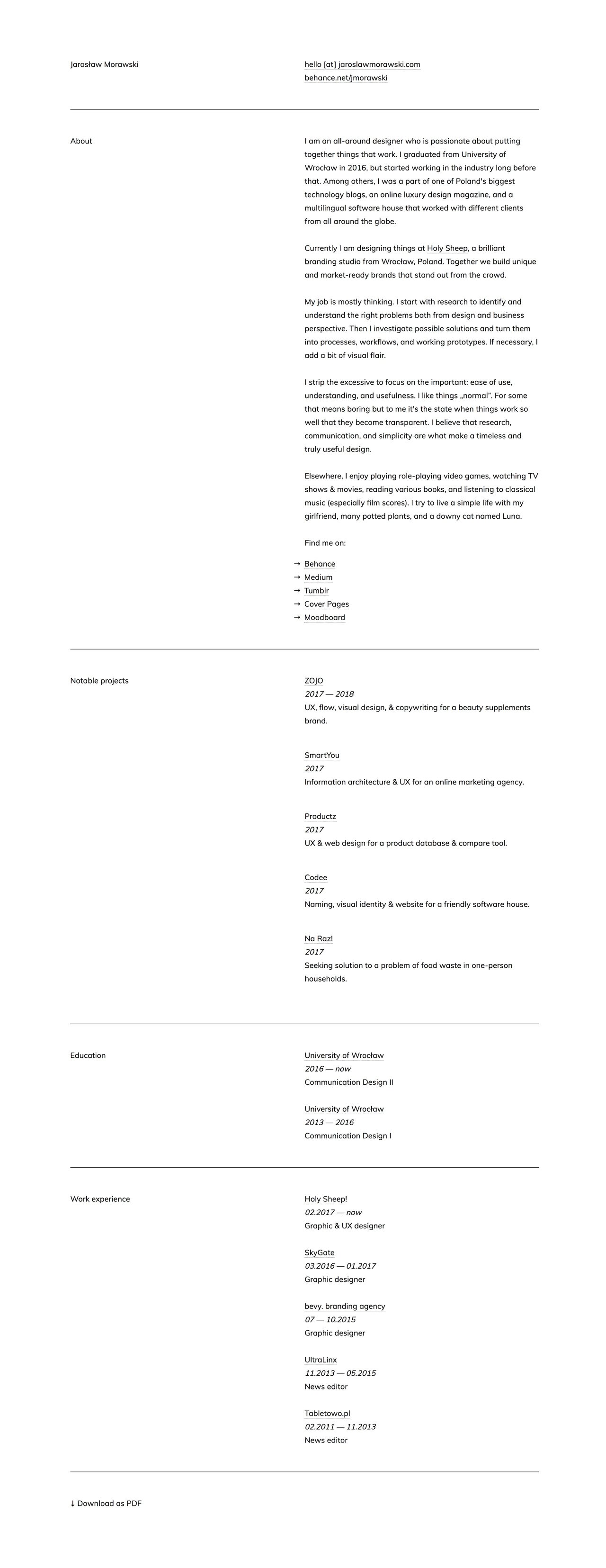 Jarosław Morawski Website Screenshot