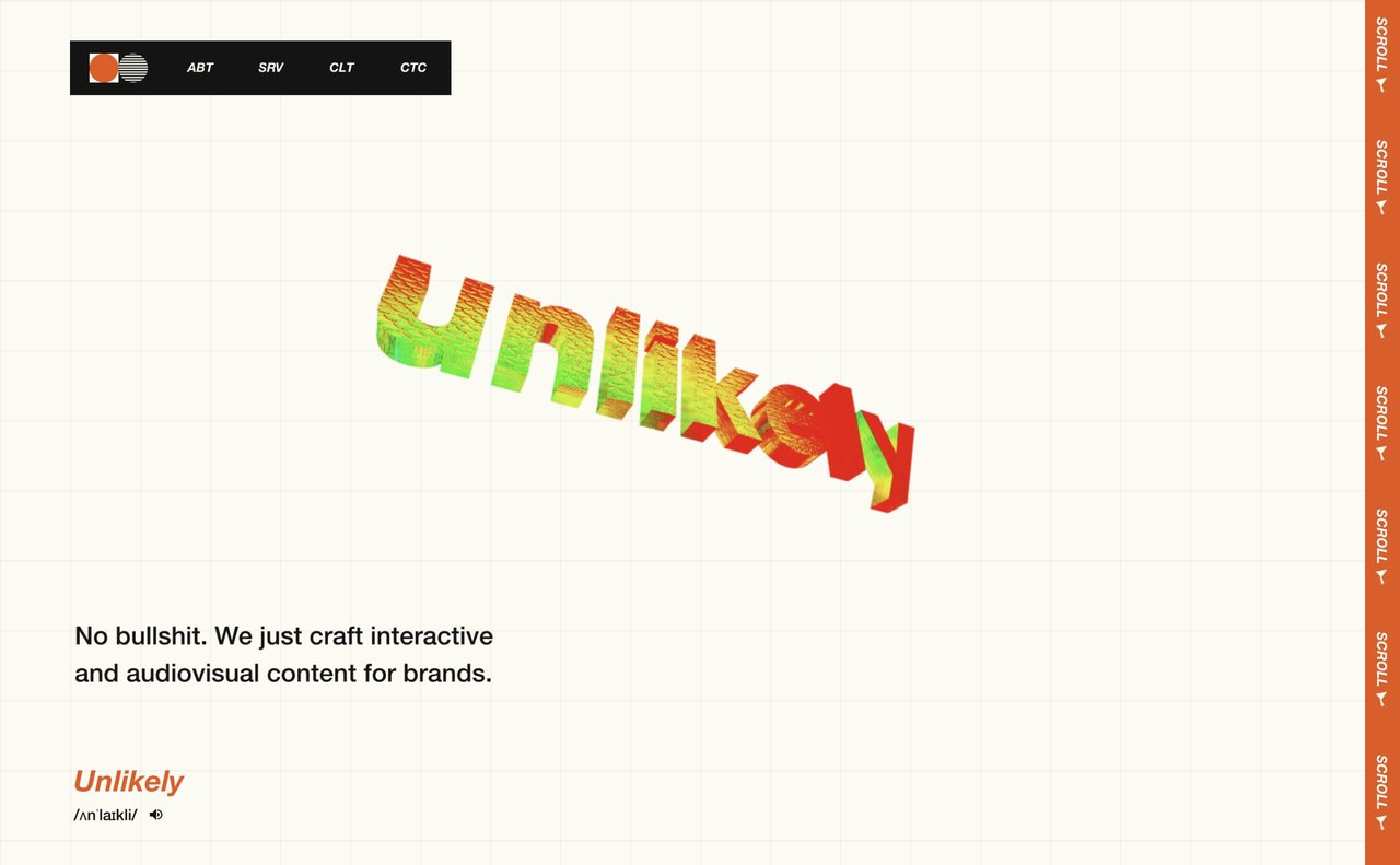 Unlikely Studio Website Screenshot