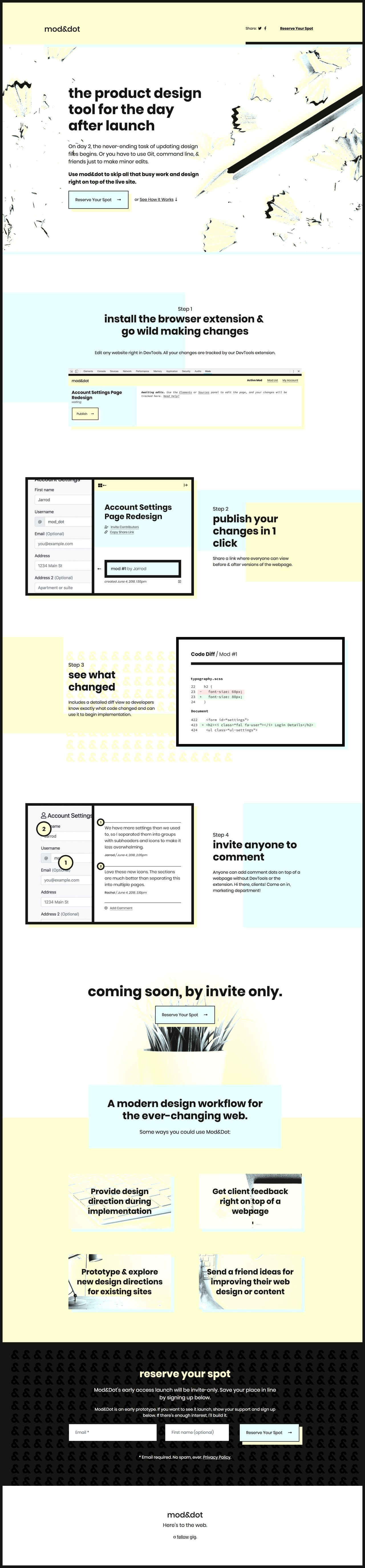 mod&dot Website Screenshot