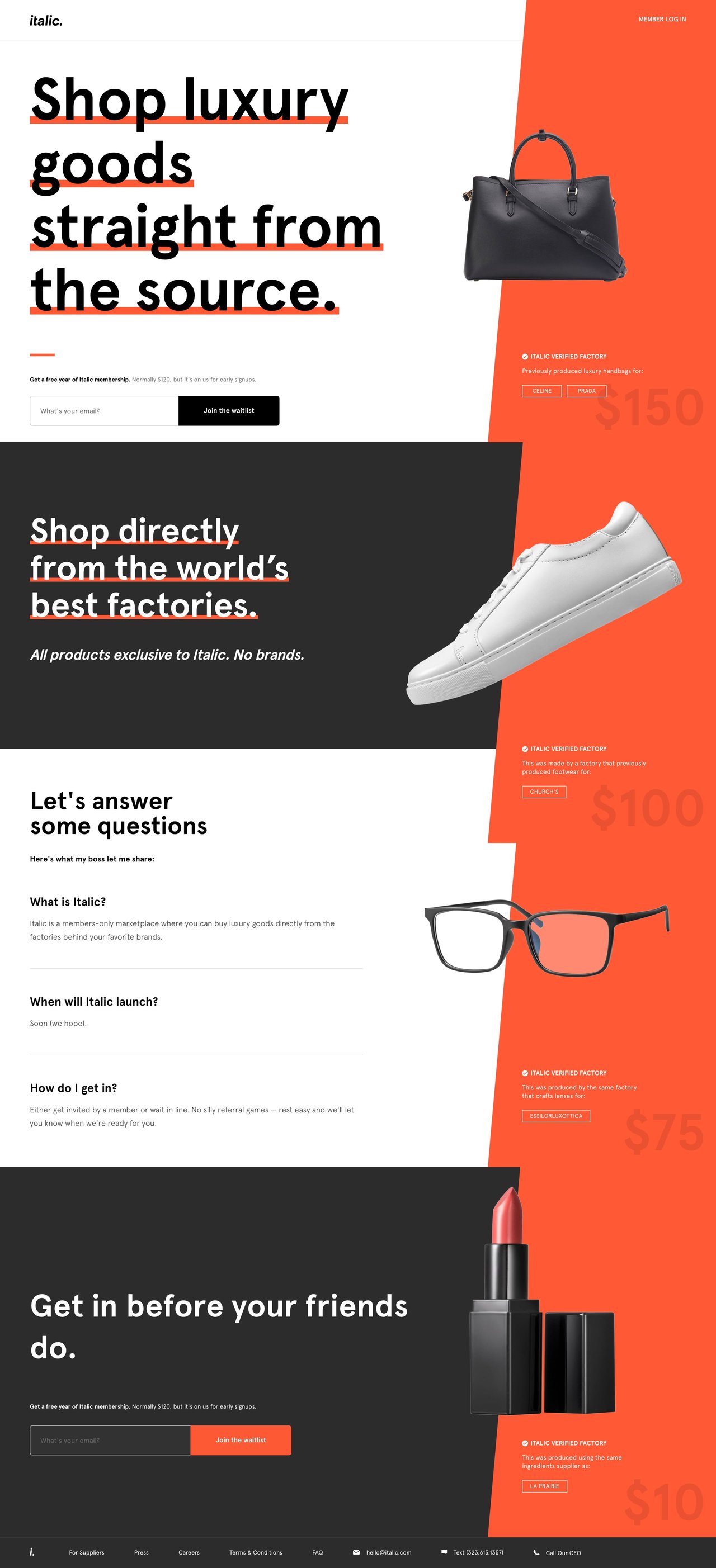 Italic Website Screenshot