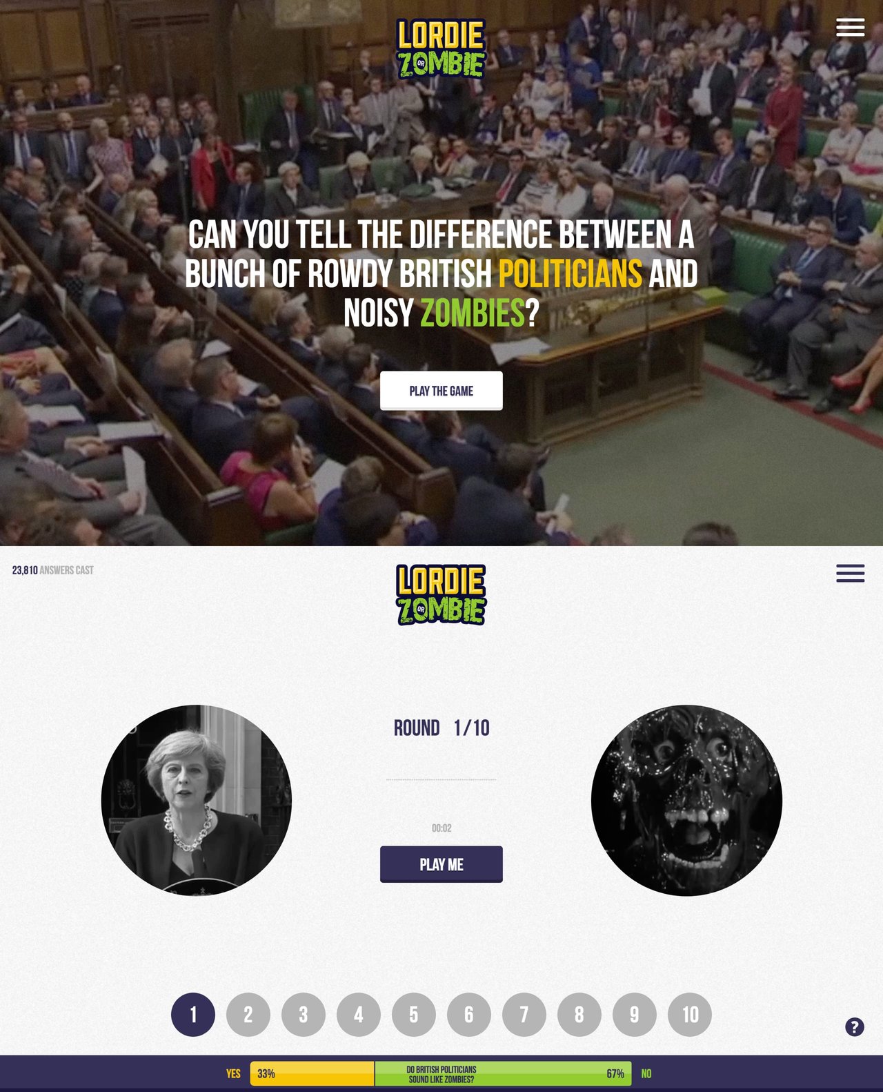 Lordie or Zombie Website Screenshot