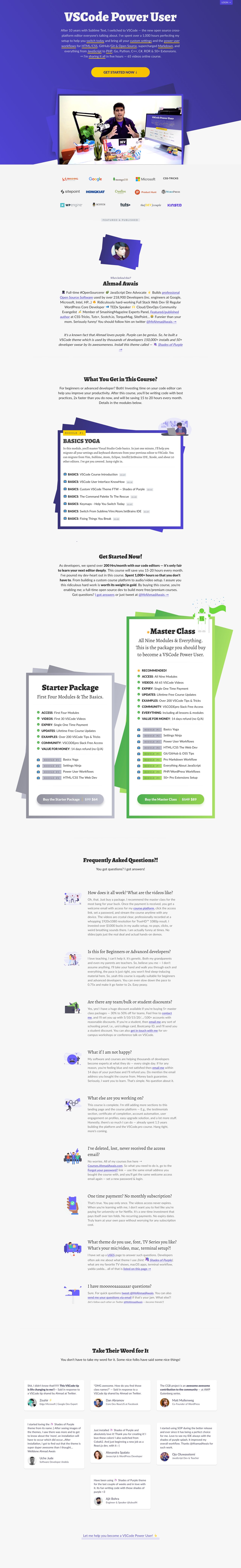 VSCode Power User Website Screenshot