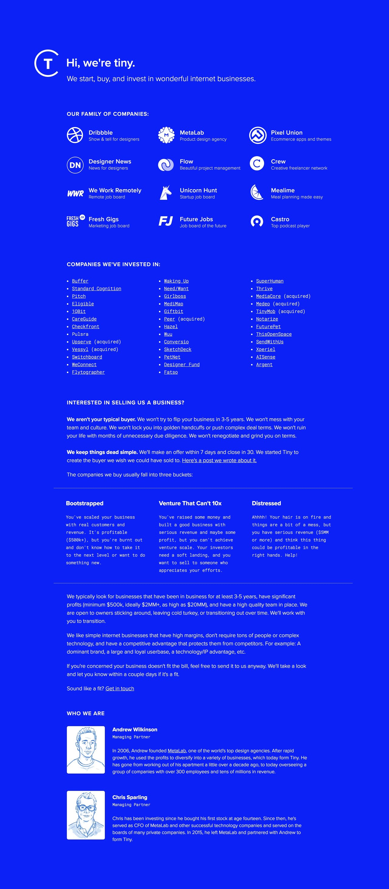 Tiny Website Screenshot