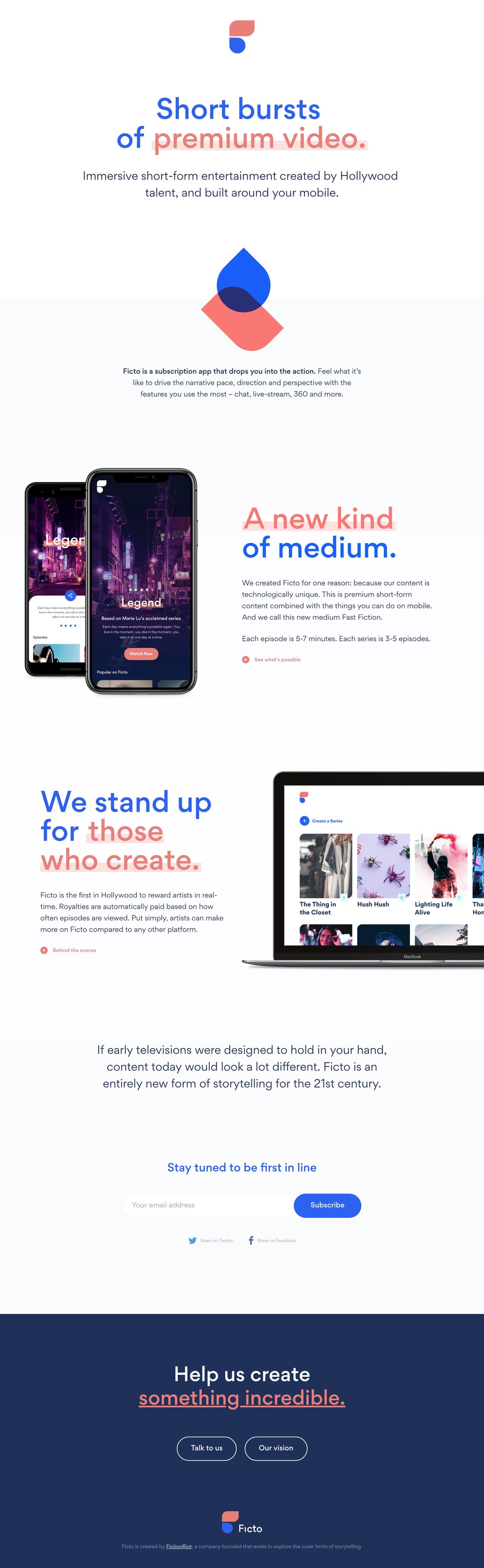 Ficto Website Screenshot