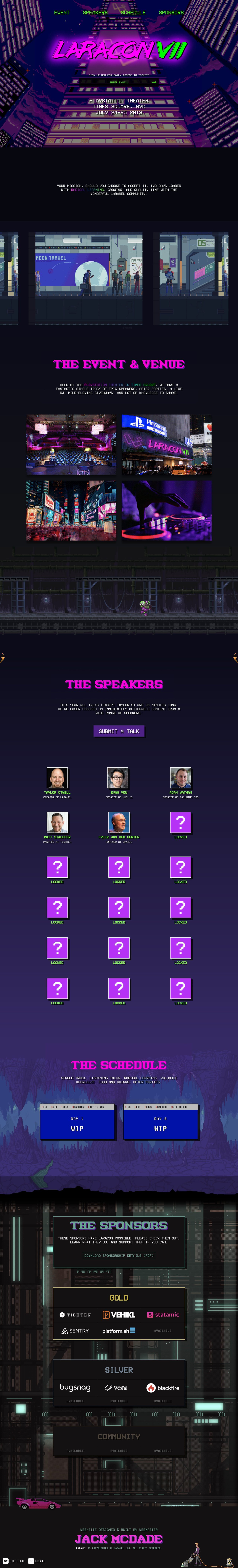 Laracon VII Website Screenshot