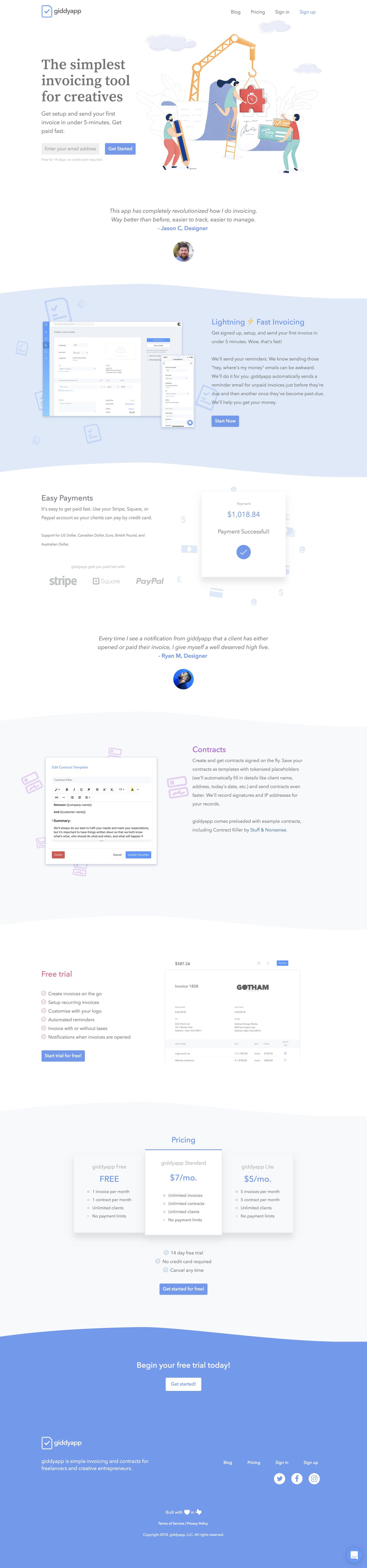 giddyapp Website Screenshot
