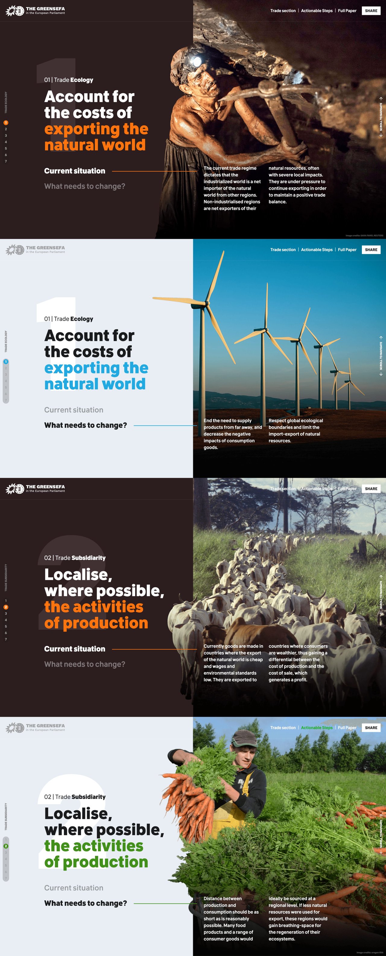 Greens / EFA Trade Paper Website Screenshot