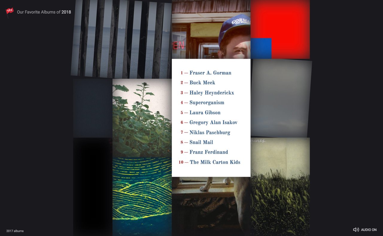 Yay Brigade’s Favorite Albums 2018 Website Screenshot