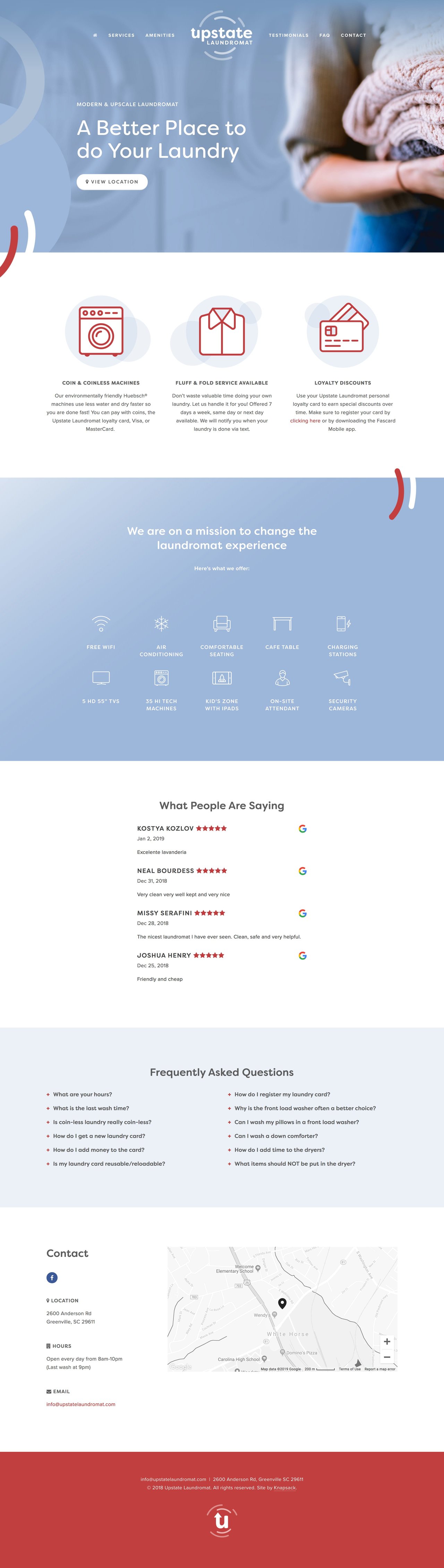 Upstate Laundromat Website Screenshot