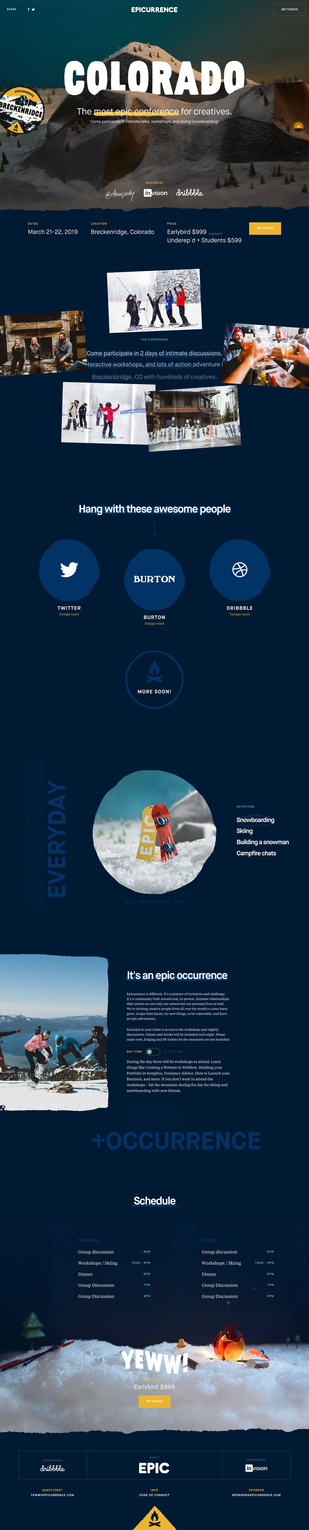 Epicurrence 2019 – Colorado Website Screenshot