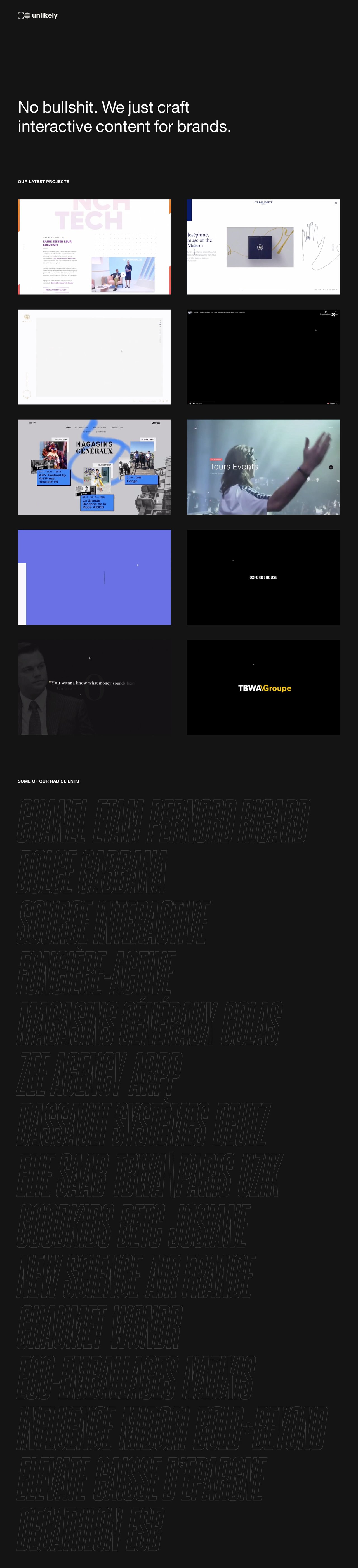 Unlikely Studio – Book Website Screenshot