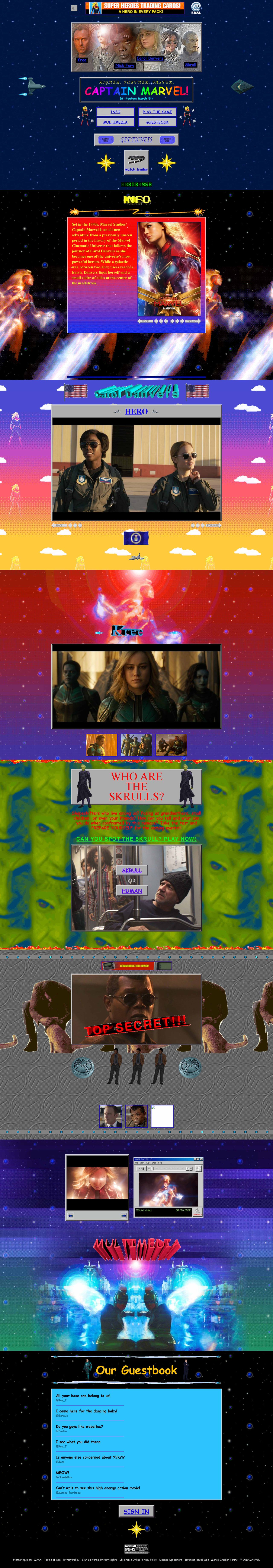 Captain Marvel Website Screenshot
