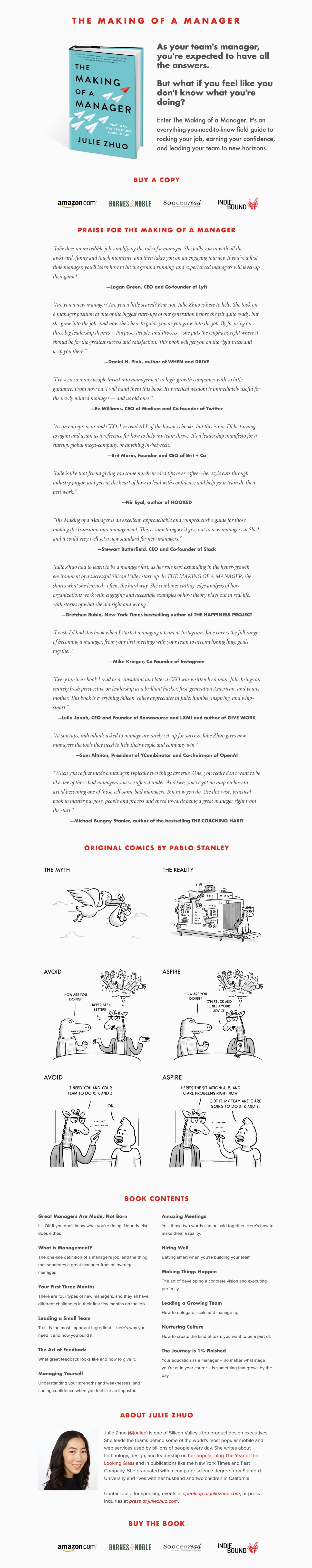 The Making of a Manager Book Website Screenshot