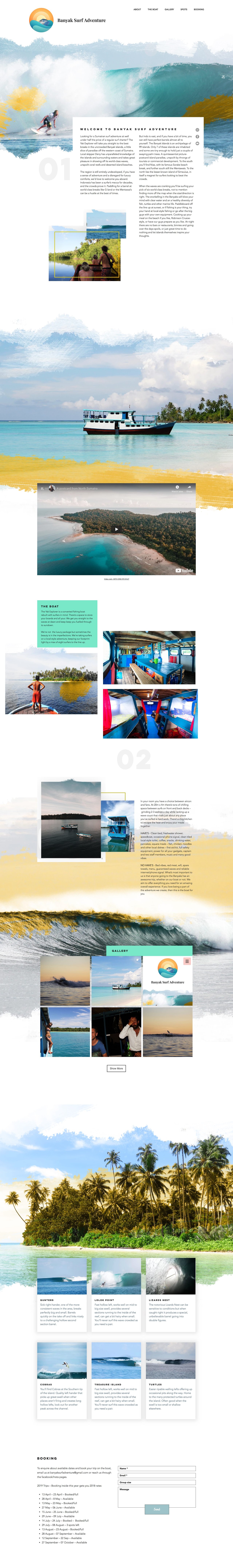Banyak Surf Adventure Website Screenshot