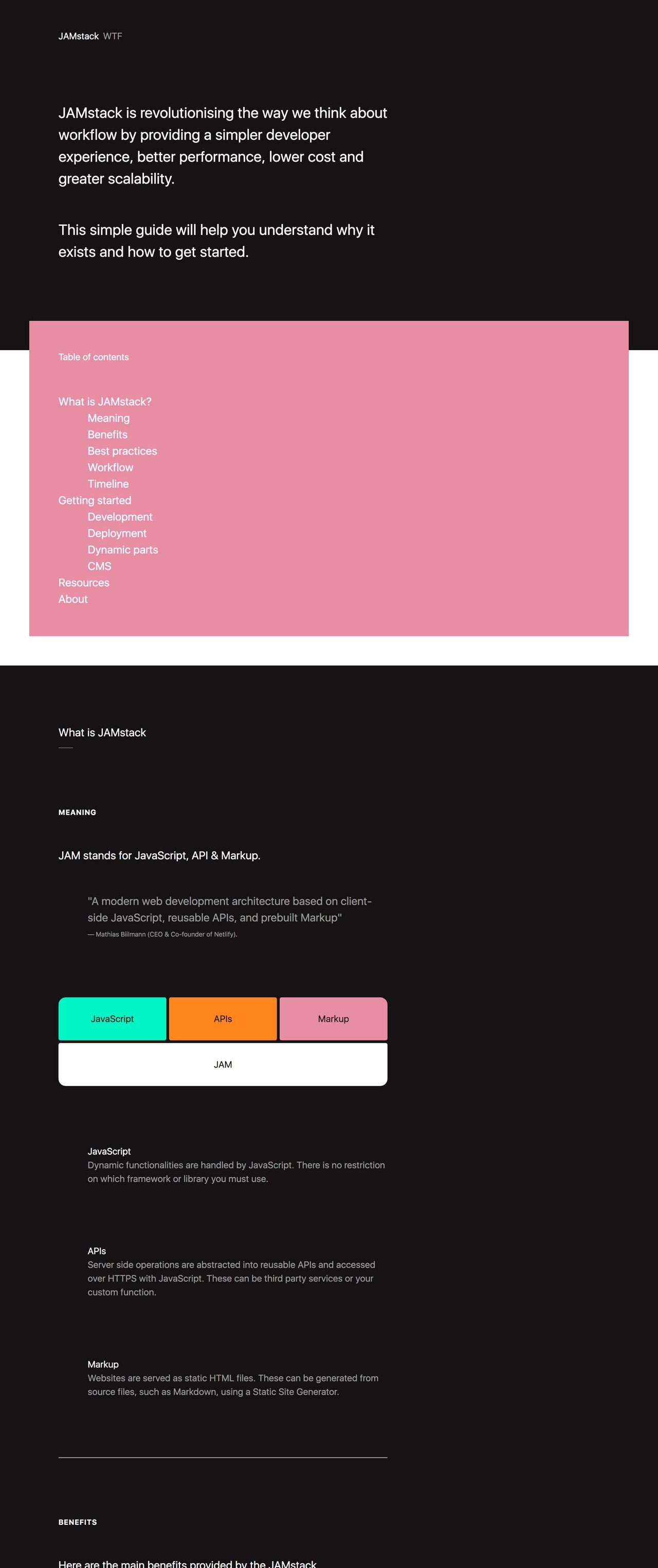 WTF is JAMstack? Website Screenshot