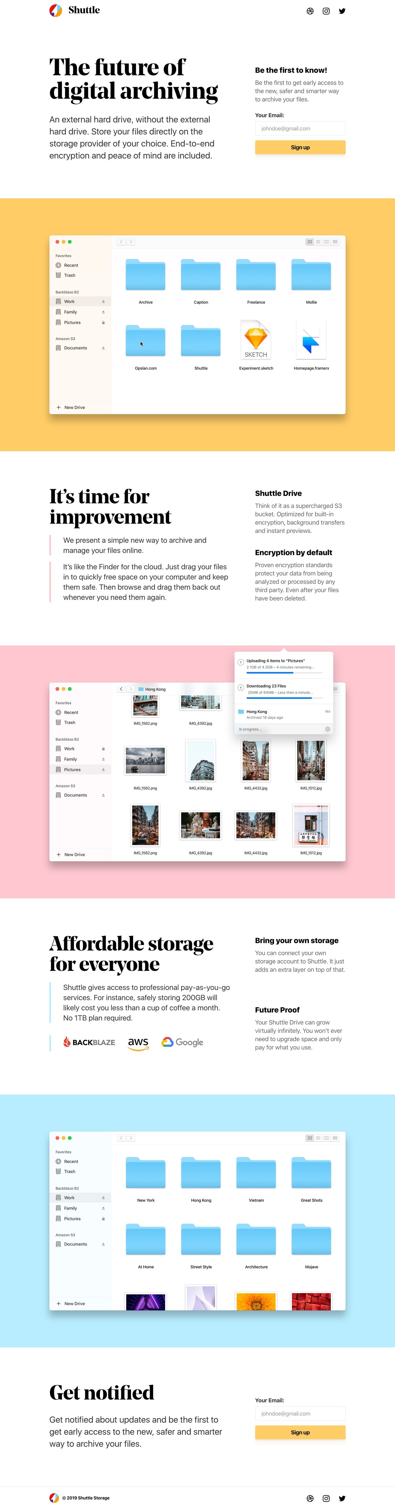 Shuttle Website Screenshot