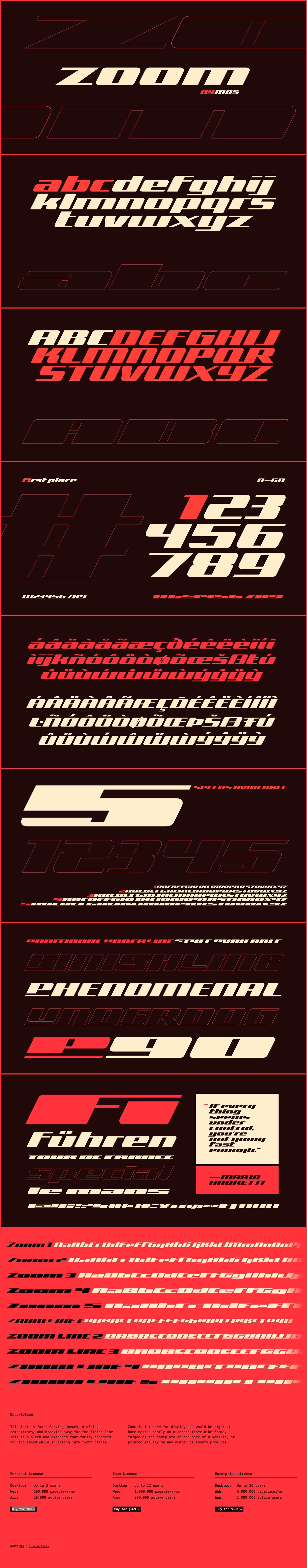 Zoom Typeface Website Screenshot