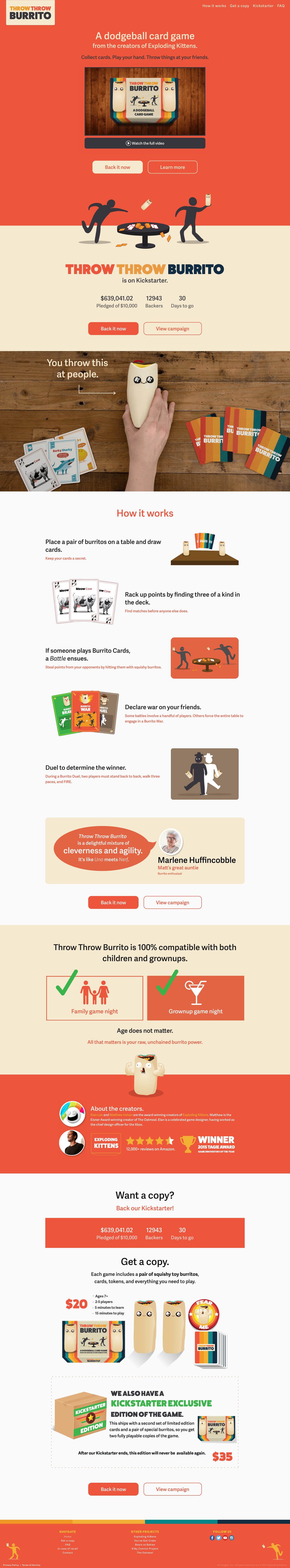 Throw Throw Burrito Website Screenshot