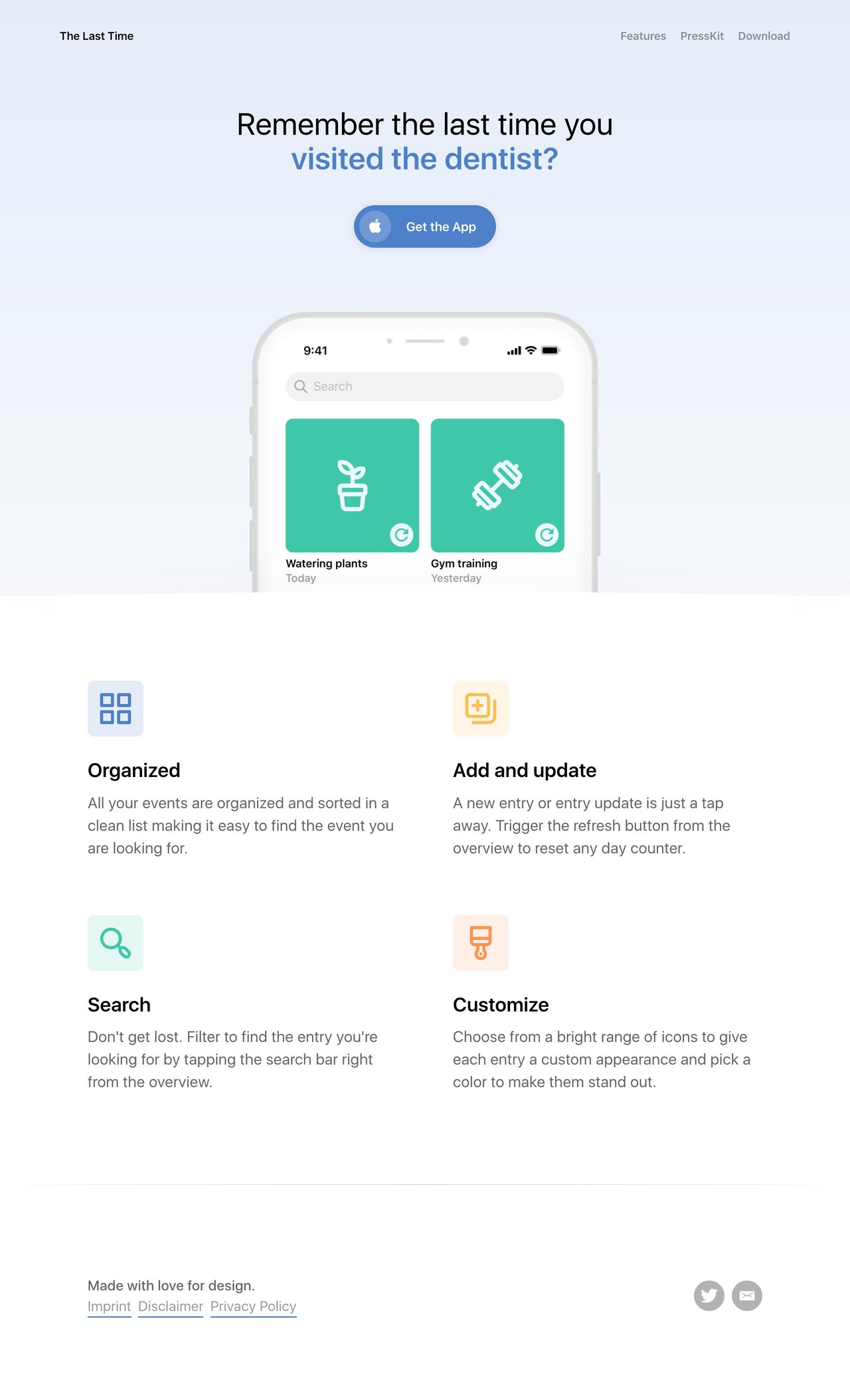 The Last Time Website Screenshot