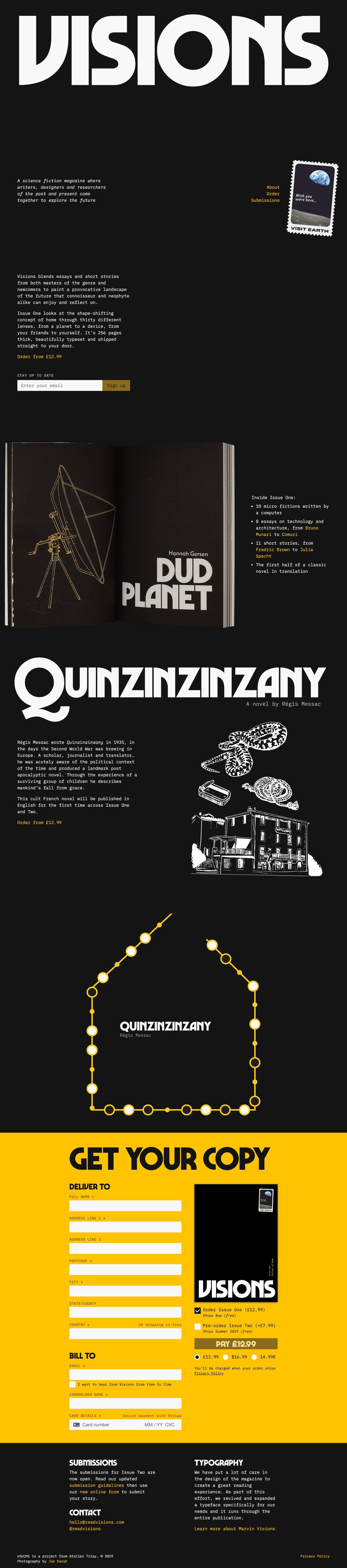 Visions Magazine Website Screenshot