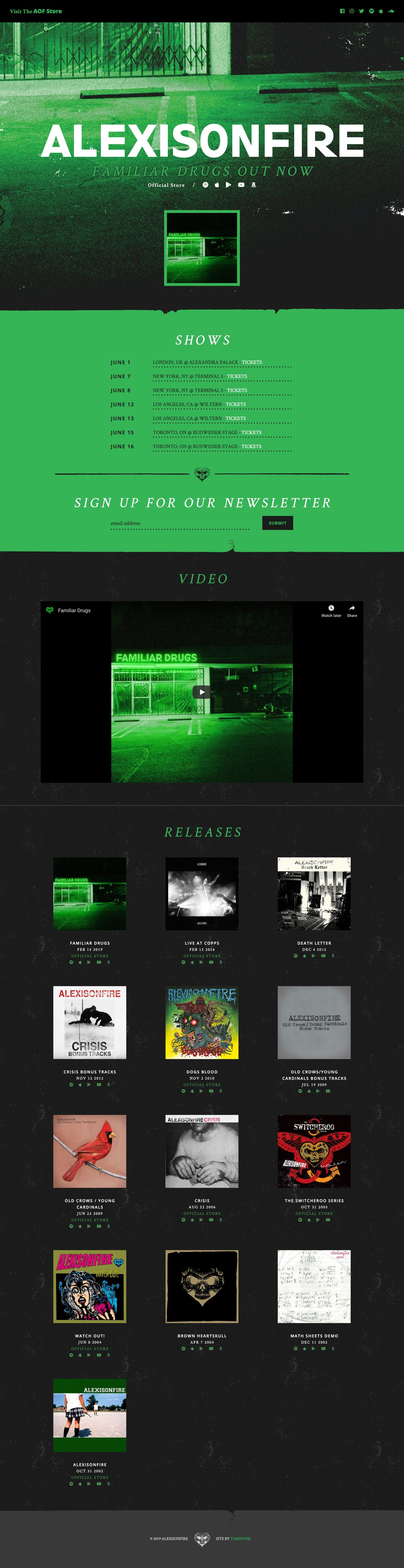 Alexisonfire Website Screenshot