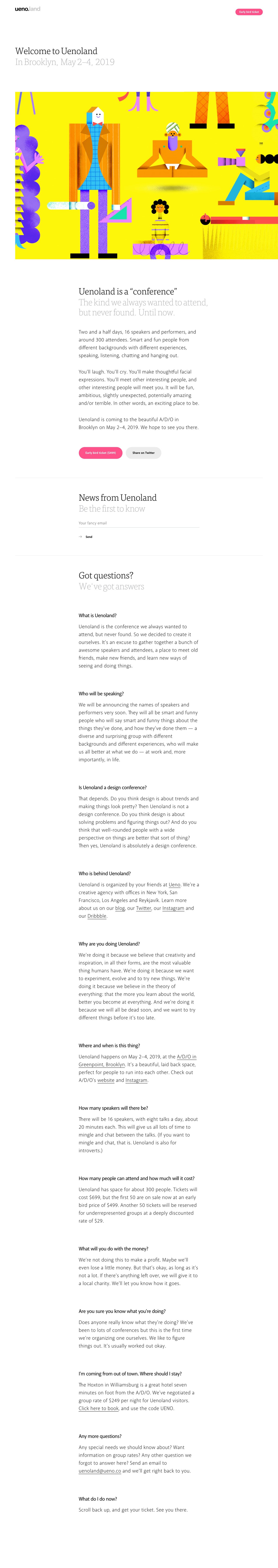 Uenoland Website Screenshot