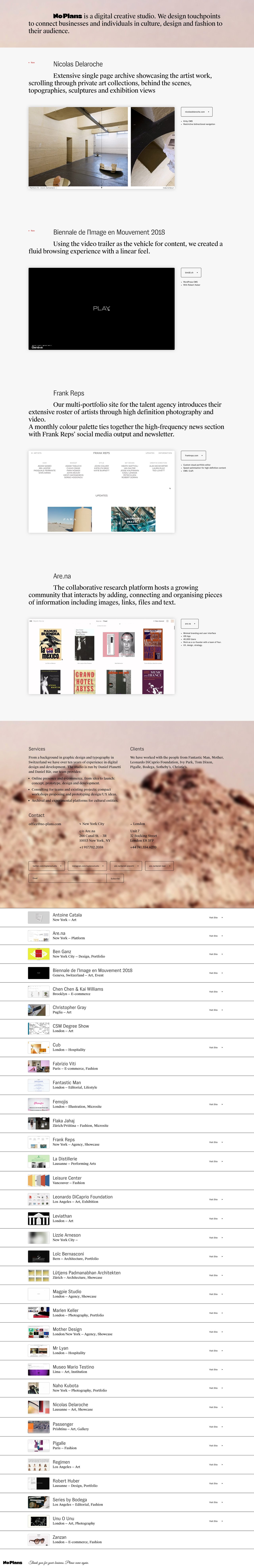 No Plans Website Screenshot