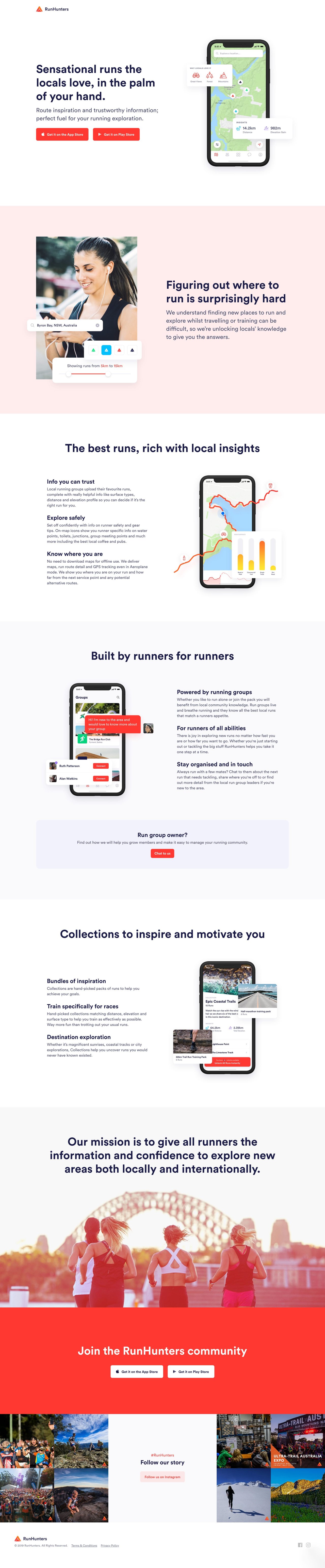 RunHunters Website Screenshot
