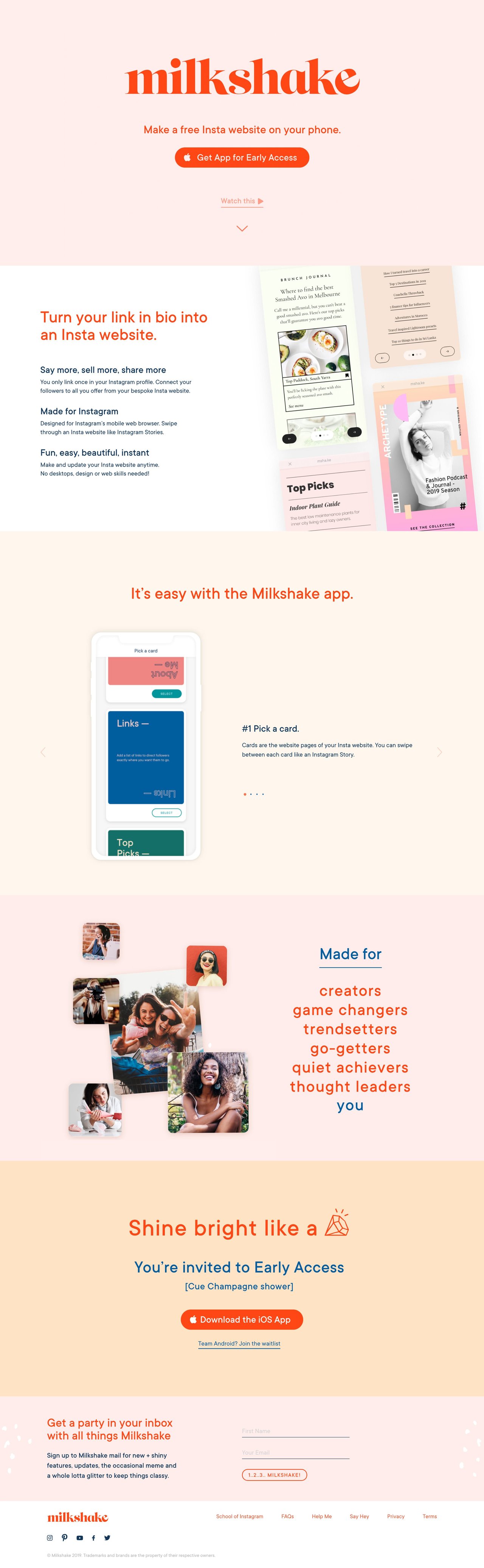 Milkshake Website Screenshot